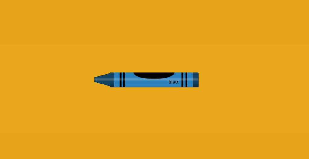 CSS drawing of a blue crayon