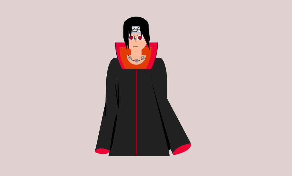 CSS illustration of a whimsical Itachi Uchiha from the a anime series Naruto.